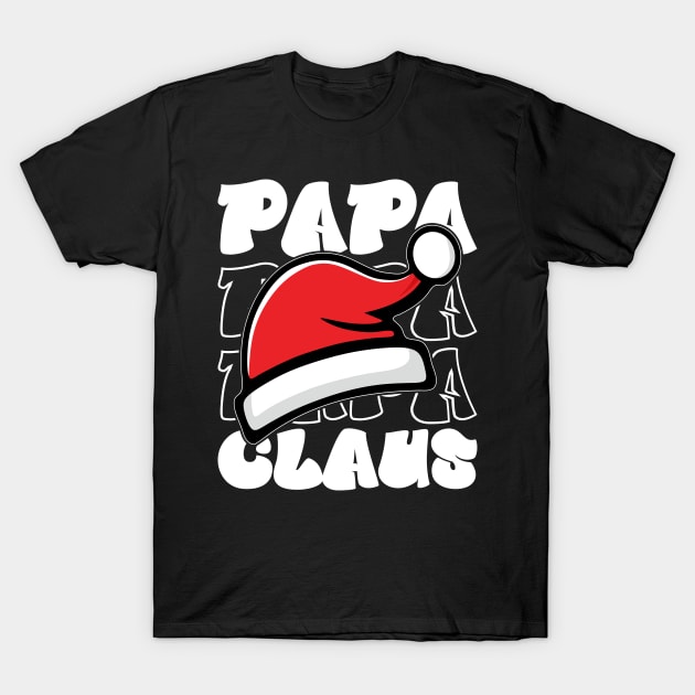 Papa Claus Santa Hat Typography T-Shirt by JaussZ